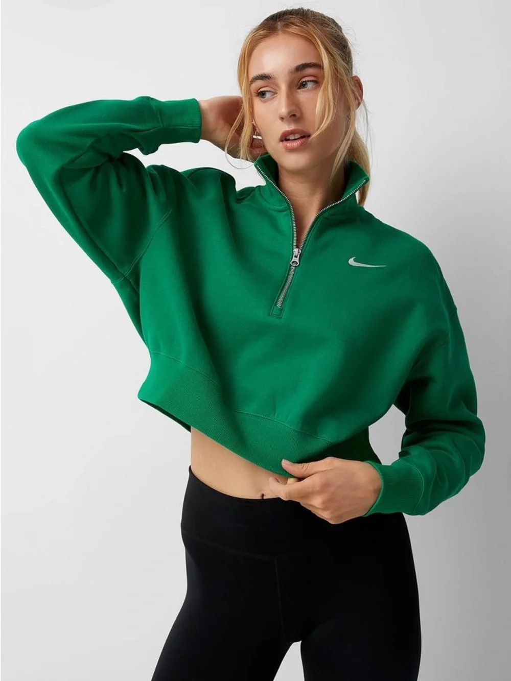 Nike Women’s Green Quarter-Zip Sweatshirt